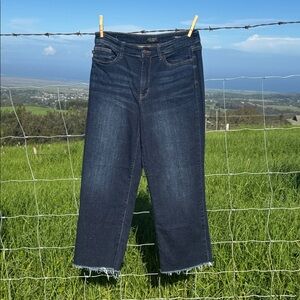 Judy Blue Dark Wash Mid Rise Wide Leg Crop Jeans 30 / 11